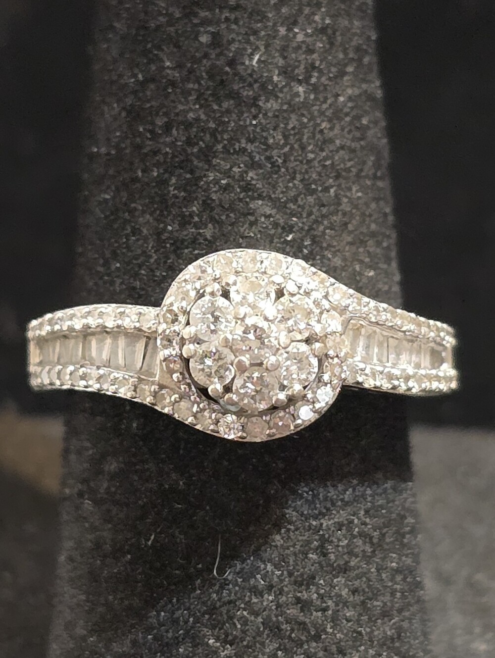 Designer 'Masterpiece Diamonds' Sterling Silver  Diamond Engagement Ring Size 5